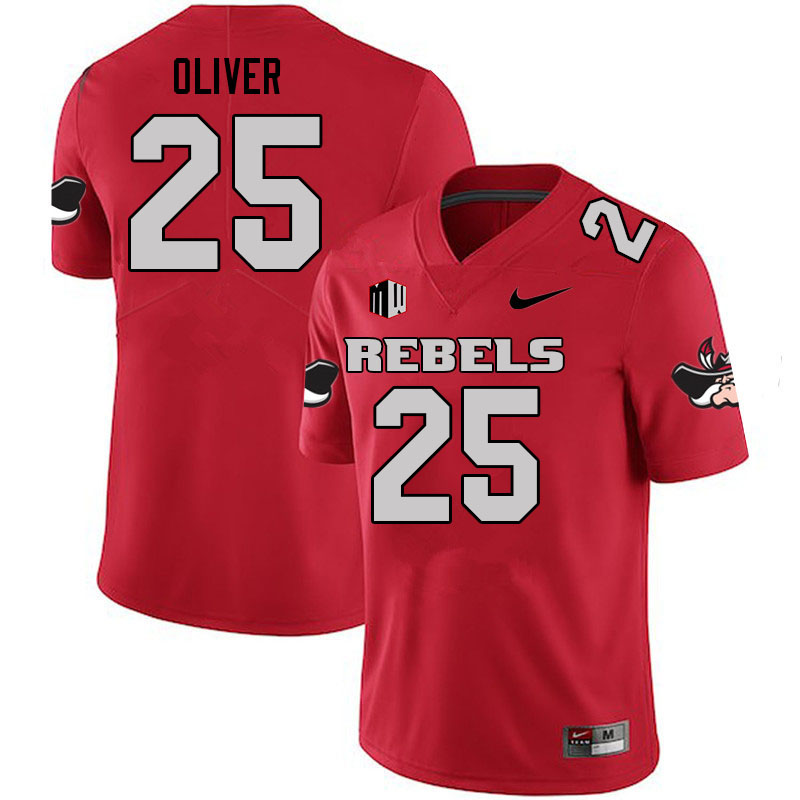 Men #25 Cameron Oliver UNLV Rebels College Football Jerseys Sale-Scarlet